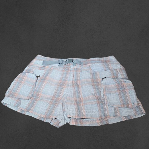 COLUMBIA Outdoor Plaid Hiking Shorts sz S - Picture 2 of 7